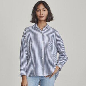 Elizabeth and James Navy and White Striped Shirt